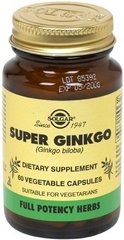 Гинкго Билоба супер Solgar (Super Ginkgo) 90 мг 60 капсул купить в Киеве и Украине