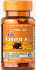 Лютеин для зрения с зеаксантином Puritan's Pride (Lutein with Zeaxanthin) 20 мг 60 капсул купить в Киеве и Украине