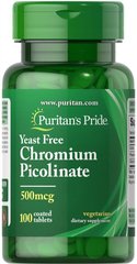 Пиколинат хрома Puritan's Pride (Chromium Picolinate) 500 мкг 100 таблеток купить в Киеве и Украине