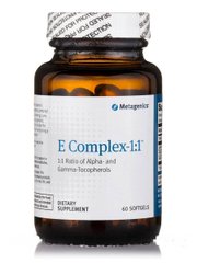 Витамин E комплекс 1:1 Metagenics (E-Complex 1:1) 60 мягких капсул купить в Киеве и Украине