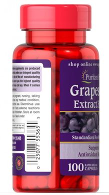 Екстракт виноградних кісточок, Grapeseed Extract, Puritan's Pride, 300 мг, 100 капсул