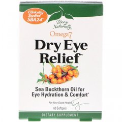 Витамины для глаз Омега-7 EuroPharma, Terry Naturally (Omega 7 Dry Eye Relief) 60 гелевых капсул купить в Киеве и Украине