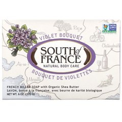 Французское молотое мыло с органическим маслом ши, фиолетовый букет, South of France, 6 унций (170 г) купить в Киеве и Украине