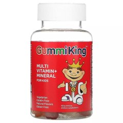 Мультивітаміни та мінерали для дітей смак винограду лимона апельсина полуниці та вишні GummiKing (Multi Vitamin + Mineral For Kids) 60 жувальних цукерок