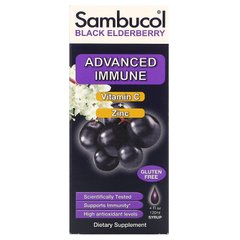 Сироп з чорної бузини, вдосконалена підтримка імунітету, вітамін C + цинк, натуральні ягоди, Sambucol, 120 мл