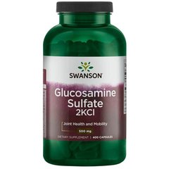 Глюкозамин сульфат, Glucosamine Sulfate 2KCl, Swanson, 500 мг 400 капсул купить в Киеве и Украине