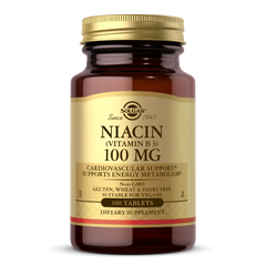 Витамин В3 Solgar (Niacin) 100 мг 100 таблеток купить в Киеве и Украине