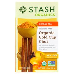 Трав'яний чай, органічний чай масала «Золота чаша», без кофеїну, Stash Tea, 18 чайних пакетиків, 1,2 унц (36 г)