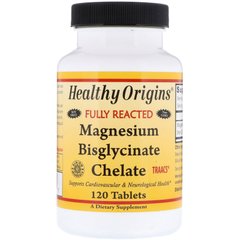 Магній бісгліцінат Healthy Origins (Magnesium Bisglycinate) 200 мг 120 таблеток