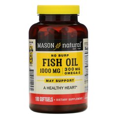 Рыбий жир, Fish Oil, Mason Natural, 1000 мг, 180 мягких капсул купить в Киеве и Украине