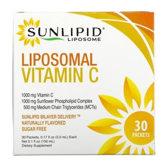 Ліпосомальний вітамін C, з натуральними ароматизаторами, SunLipid, 30 пакетиків по 5,0 мл (0,17 унції)