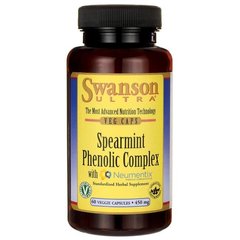 М'ятний фенольний комплекс з Neumentix, Spearmint Phenolic Complex w / Neumentix, Swanson, 450 мг 60 капсул