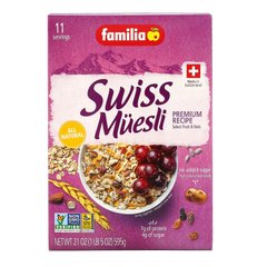 Швейцарські мюслі, преміум рецепт, Swiss Muesli, Premium Recipe, Familia, 595 г