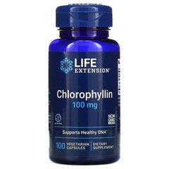 Хлорофиллин, Chlorophyllin, Life Extension, 100 мг, 100 капсул на растительной основе купить в Киеве и Украине