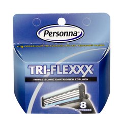 Tri-Flexxx, Картриджи с тремя лезвиями для мужской бритвы, Personna Razor Blades, 8 картриджей купить в Киеве и Украине