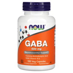 ГАМК гамма-аміномасляна кислота Now Foods (GABA) 500 мг 100 рослинних капсул