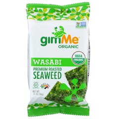 Смажені водорості преміум-класу, васабі, Premium Roasted Seaweed, Wasabi, gimMe, 10 г