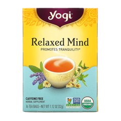 Relaxed Mind, Без кофеина, Yogi Tea, 16 чайных пакетиков, 1.12 унций (32 г) купить в Киеве и Украине