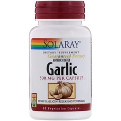 Часник Solaray (Enteric Coated Garlic) 500 мг 60 капсул