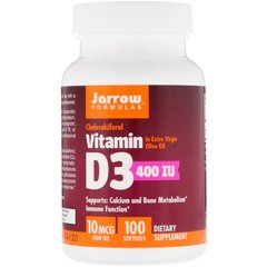 Вітамін D3 холекальциферол Jarrow Formulas (Vitamin D3 Cholecalciferol) 400 МО 100 капсул