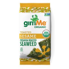 Смажені водорості преміум-класу, підсмажений кунжут, Premium Roasted Seaweed, Toasted Sesame, gimMe, 10 г