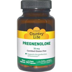 Прегненолон Country Life (Pregnenolone) 30 мг 60 капсул
