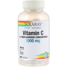 Вітамін C з біофлавоноїдами Solaray (Vitamin C with Bioflavonoid Concentrate) 1000 мг / 50 мг 250 капсул