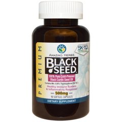 Масло семян черного тмина Amazing Herbs (Black Seed) 500 мг 90 капсул купить в Киеве и Украине
