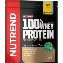 100% Сироватковий протеїн смак ананасу та кокосу Nutrend (100% Whey Protein) 1 кг