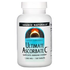 Аскорбат вітаміну C, Ultimate Ascorbate C, Source Naturals, 1000 мг, 100 таблеток