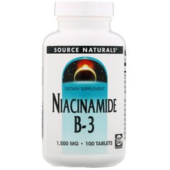 Никотинамид B-3, Niacinamide B-3, Source Naturals, 1500 мг, 100 таблеток купить в Киеве и Украине