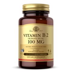 (ПОШКОДЖЕНА!!!) Вітамін B2 Solgar (Vitamin B2) 100 мг 100 рослинних капсул