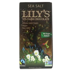 70% темний шоколад, морська сіль, Lily's Sweets, 2,8 унції (80 г)