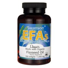 Лляна олія, Flaxseed Oil (OmeгaTru), Swanson, 1000 мг, 100 капсул