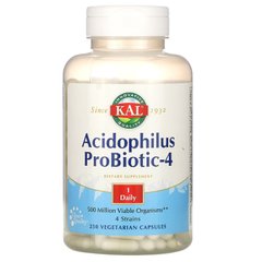 Пробіотик KAL (Acidophilus Probiotic 4) 500 млн КУО 250 капсул