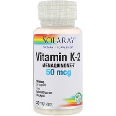 Витамин К2 Solaray (Vitamin K-2) 50 мкг 30 капсул купить в Киеве и Украине