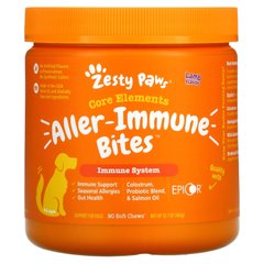 Allergy Immune Bites, здоровье пищеварительной и иммунной систем, для собак всех возрастов, вкус ягненка, Zesty Paws, 90 мягких жевательных таблеток купить в Киеве и Украине