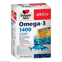 Доппельгерц актив, Омега-3 1400 мг, Omega-3 1400 mg, Doppel Herz, 120 капсул купить в Киеве и Украине