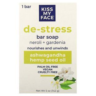Kiss My Face, De-Stress, Bar Soap, Neroli + Gardenia, 5 oz (142 g) купить в Киеве и Украине