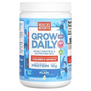Healthy Heights, Grow Daily, суміш сироваткового протеїну та поживних речовин, для дітей від 3 років, безкоштовна добавка, 301 г (10,6 унції)