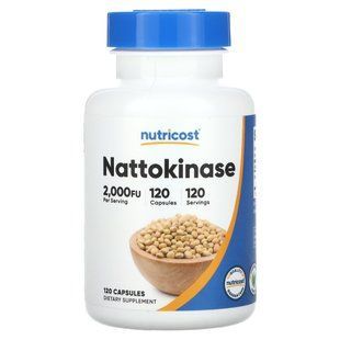 Наттокиназа Nutricost (Nattokinase) 2000 FU 100 мг 120 капсул купить в Киеве и Украине