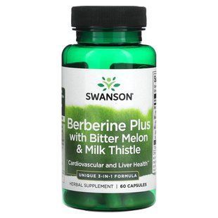 Swanson, Berberine Plus with Bitter Melon & Milk Thistle, 60 Capsules купить в Киеве и Украине