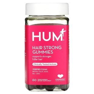 HUM Nutrition, Hair Strong Gummies, Strawberry, 60 Vegan Gummies купить в Киеве и Украине
