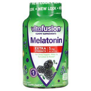 Сверхсильный мелатонин, Натуральный вкус ежевики, VitaFusion, 5 мг, 120 жевательных таблеток купить в Киеве и Украине