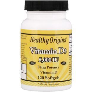 Витамин D3 Healthy Origins (Vitamin D3) 5000 МЕ 120 капсул купить в Киеве и Украине
