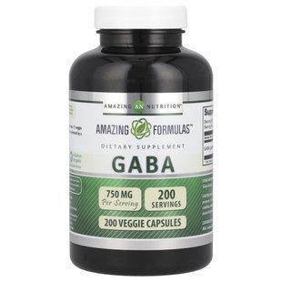 Amazing Nutrition, GABA, 750 mg, 200 Veggie Capsules купить в Киеве и Украине