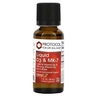 Protocol for Life Balance, Liquid D3 & MK-7, 1 fl oz (30 ml) купить в Киеве и Украине