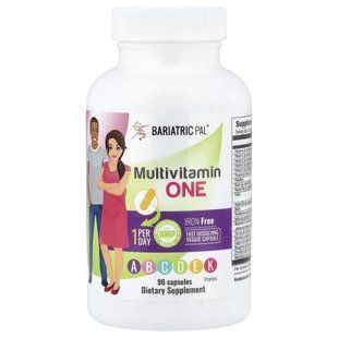 BariatricPal, мультивітаміни 1, без заліза, 90 капсул