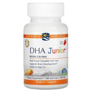 DHA Junior, Клубника, Nordic Naturals, 250 мг, 180 мягких таблеток купить в Киеве и Украине