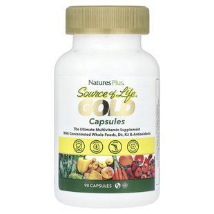 Source of Life, капсулы с золотом, Nature's Plus, 90 вегетарианских капсул купить в Киеве и Украине